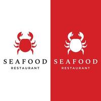 krabba eller skaldjur abstrakt logotyp mall design för företag, restaurang och affär. vektor