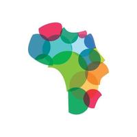 abstraktes kartenlogo-schablonendesign des afrikanischen kontinents, afrika reisen und touren. mit Vektor-Design-Konzept. vektor