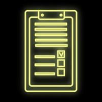 ljus lysande gul medicinsk digital neon tecken för en apotek eller sjukhus Lagra skön skinande med medicinsk historia dokument på en svart bakgrund. vektor illustration