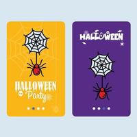 glückliches Halloween-Einladungsdesign mit Spinnenvektor vektor