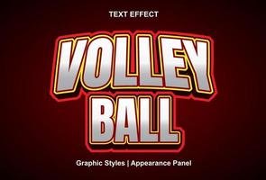 volleyboll text effekt med grafisk stil och redigerbar. vektor