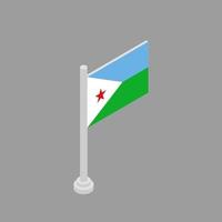 illustration av djibouti flagga mall vektor