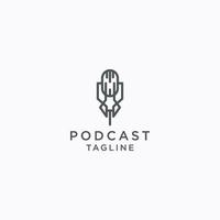 podcast logotyp ikon design mall platt vektor