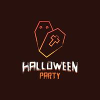 Halloween-Partydesign mit dunkelbraunem Hintergrundvektor vektor