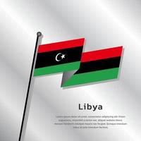 illustration av libyen flagga mall vektor