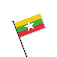 illustration av myanmar flagga mall vektor