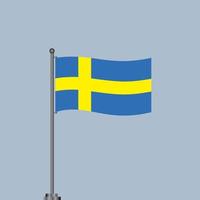 illustration av Sverige flagga mall vektor