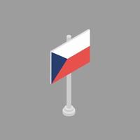 Illustration der Flaggenvorlage der Tschechischen Republik vektor
