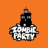 Zombie-Party-Typografie-Designvektor vektor