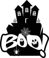 Halloween-Boo-Design mit Typografie-Vektor vektor