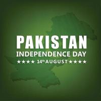 kreativ illustration för oberoende dag firande av pakistan. pakistan grön Karta på grön tillbaka vektor