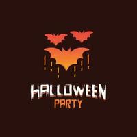 Halloween-Partydesign mit dunkelbraunem Hintergrundvektor vektor