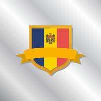 illustration av moldavien flagga mall vektor