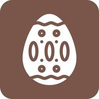 påsk ägg v glyf runda bakgrund ikon vektor