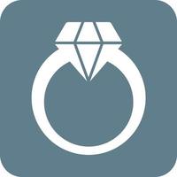 Diamantring-Glyphe rundes Hintergrundsymbol vektor