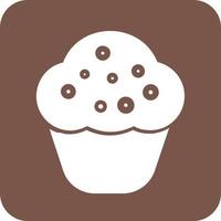 Cupcake-Glyphe rundes Hintergrundsymbol vektor