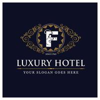 luxushoteldesign mit logo und typografievektor vektor