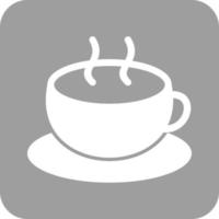 rundes Hintergrundsymbol für heiße Kaffee-Glyphe vektor