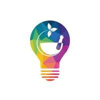 kreatives glühbirnenapotheken-medizinisches logo-design. natürliches Mörser- und Stößel-Logo, medizinisches Kräuterillustrationssymbol-Vektordesign. vektor