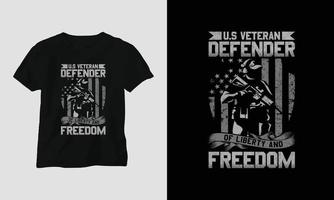 Veteranentag T-Shirt-Design mit dem Soldaten, der Flagge, den Waffen und dem Schädel. Vintage-Stil mit Grunge-Effekt vektor