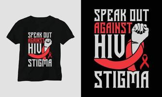 T-Shirt-Design zum Welt-Aids-Tag mit roten und rosafarbenen Farben und Aids-Zeichenband, Kondom vektor