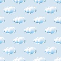 nahtloses Muster mit Wolken. süßes Wolkenmuster. Cartoon Wolken Hintergrund blauer Himmel nahtlose Muster. Vektor-Illustration vektor