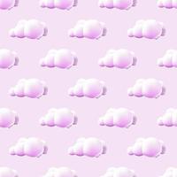 sömlös mönster med moln. söt moln mönster. tecknad serie moln bakgrund rosa himmel sömlös mönster. vektor illustration