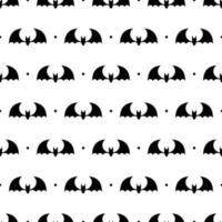 Vektor Musterdesign mit schwarzen Fledermäusen. Fledermäuse Silhouette Musterdesign. beängstigender endloser Hintergrund mit Flittermaus. Vektor-Illustration