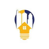 Bulb City-Logo-Design. bauidee logo vorlage, modernes birnenstadtlogo entwirft konzept. vektor