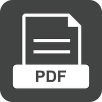 pdf glyf runda bakgrund ikon vektor
