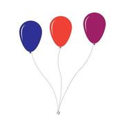 fliegende vektorfestliche Ballons glänzend mit glänzenden Ballons für den Urlaub vektor