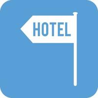Hotelschild Glyphe rundes Hintergrundsymbol vektor