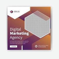 Design von Social-Media-Beitragsvorlagen für digitale Marketingagenturen. kostenloser Vektor