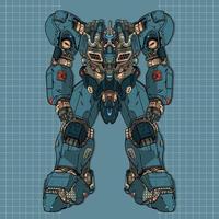 mobil bekämpa gundam symbol mecha robot byggt förbi huvud ärm kropp ben vapen illustration vektor