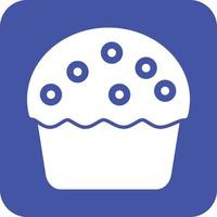 Creme-Muffin-Glyphe rundes Hintergrundsymbol vektor