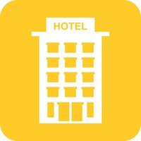 Hotel-Glyphe rundes Hintergrundsymbol vektor