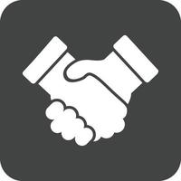 Handshake-Glyphe rundes Hintergrundsymbol vektor