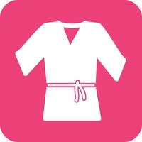 Karate Robe Glyphe rundes Hintergrundsymbol vektor