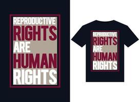 reproductive rights are human rights illustrations for print-ready t-shirt design vektor