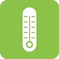 Thermometer-Glyphe rundes Hintergrundsymbol vektor