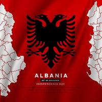 neues design des albanischen unabhängigkeitstagvektors. albanien-flagge mit abstraktem pinselvektor vektor