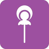 Lollipop-Glyphe rundes Hintergrundsymbol vektor