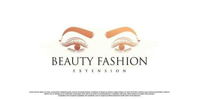 Schönheits-Wimpernverlängerungs-Logo-Design mit kreativem Element-Premium-Vektor vektor