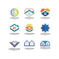 Gebäude-Logo-Vektor-Illustration-Design, Immobilien-Logo-Vorlage, Logo-Symbol-Symbol vektor
