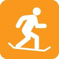 Snowboard-Glyphe rundes Hintergrundsymbol vektor