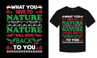 Typografie-T-Shirt-Design für Naturbotschaft vektor
