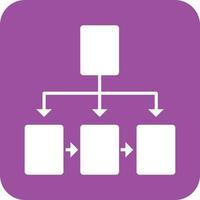 Flussdiagramm-Glyphe rundes Hintergrundsymbol vektor