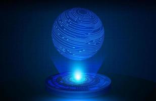 klot holografiska projektor på teknologi bakgrund vektor