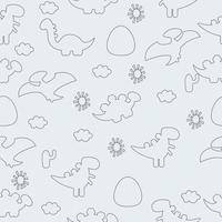 tecknad serie sömlös dinosaurie mönster. vektor illustration