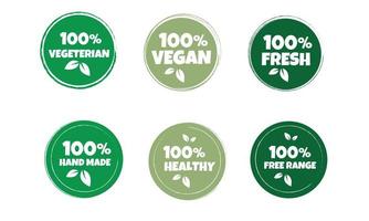 uppsättning av organisk Produkter klistermärke, märka, bricka och logotyp. premie quality.vegeterian, färsk, friska. logotyp mall för organisk och eco Produkter. vektor